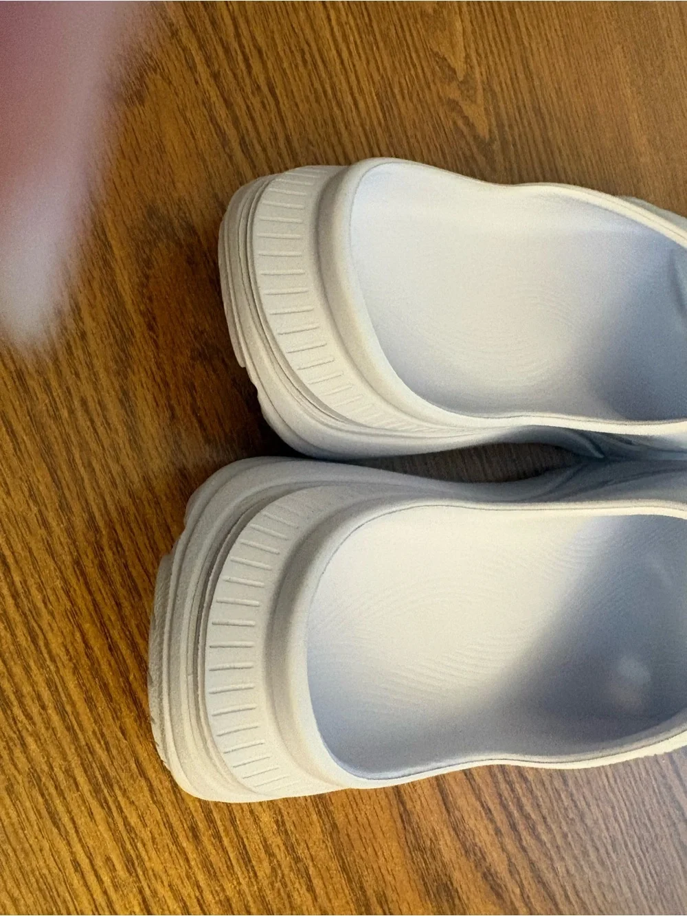 Hoka White Slip-On Slide Sandals